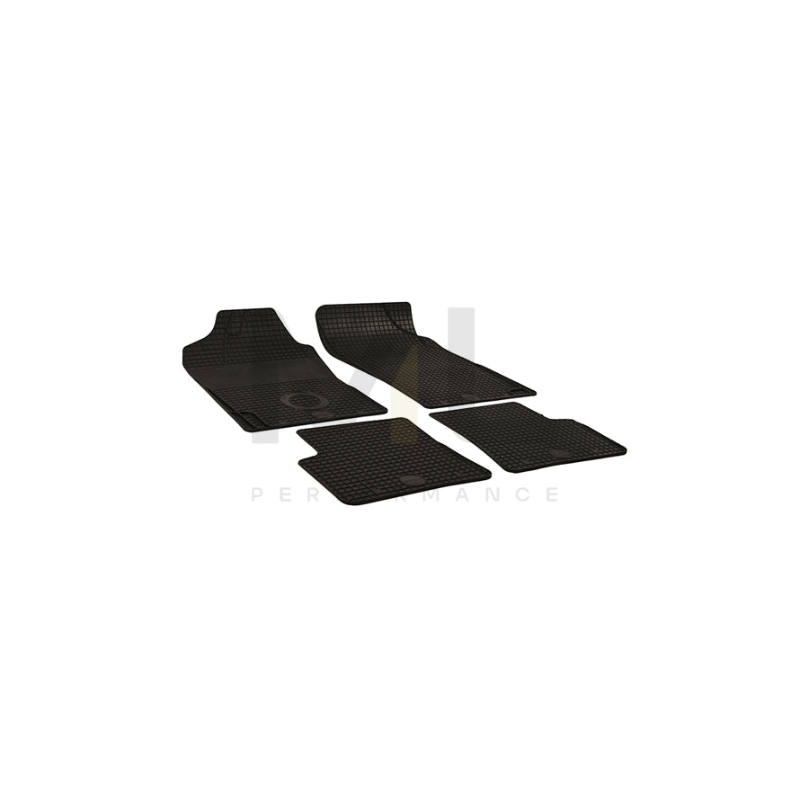 WALSER 50384 Floor mat set for PEUGEOT 206 Hatchback (2A/C) Elastomer, Front and Rear, Quantity: 4, Black
