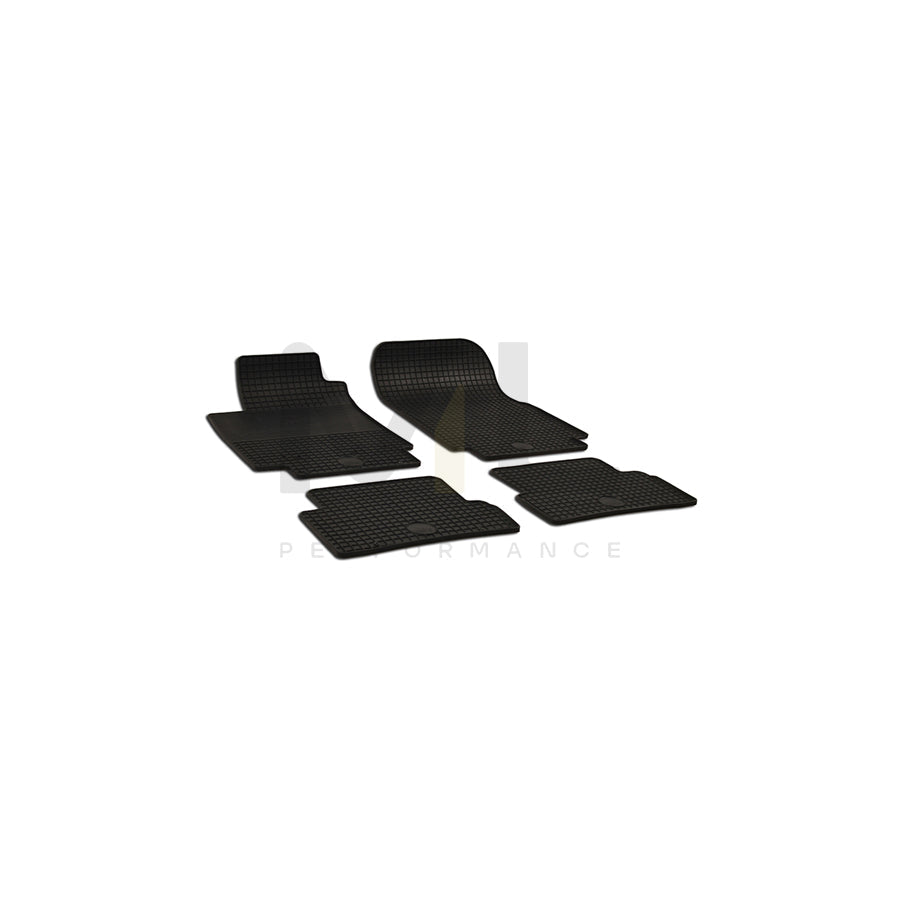 WALSER 50400 Floor mat set Elastomer, Front and Rear, Quantity: 4, Black