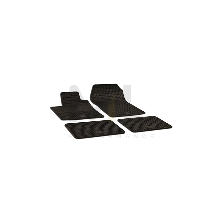 WALSER 50407 Floor mat set for RENAULT Twingo II Hatchback Elastomer, Front and Rear, Quantity: 4, Black