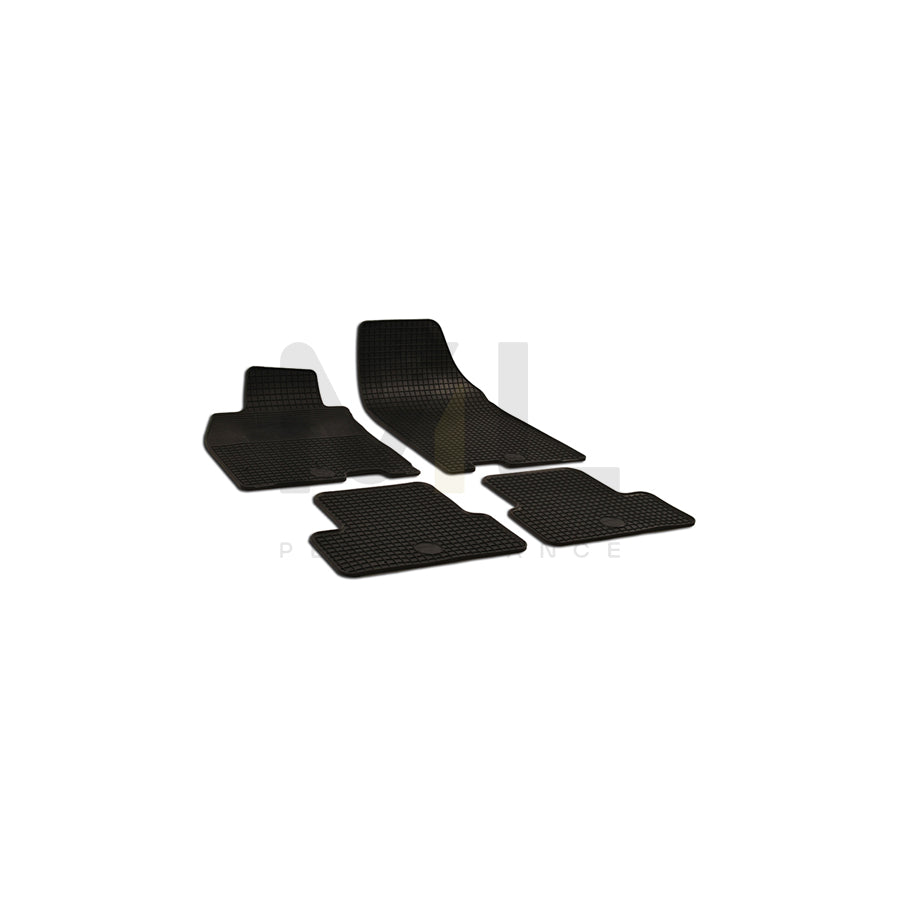WALSER 50408 Floor mat set for RENAULT Fluence (L3_) Elastomer, Front and Rear, Quantity: 4, Black