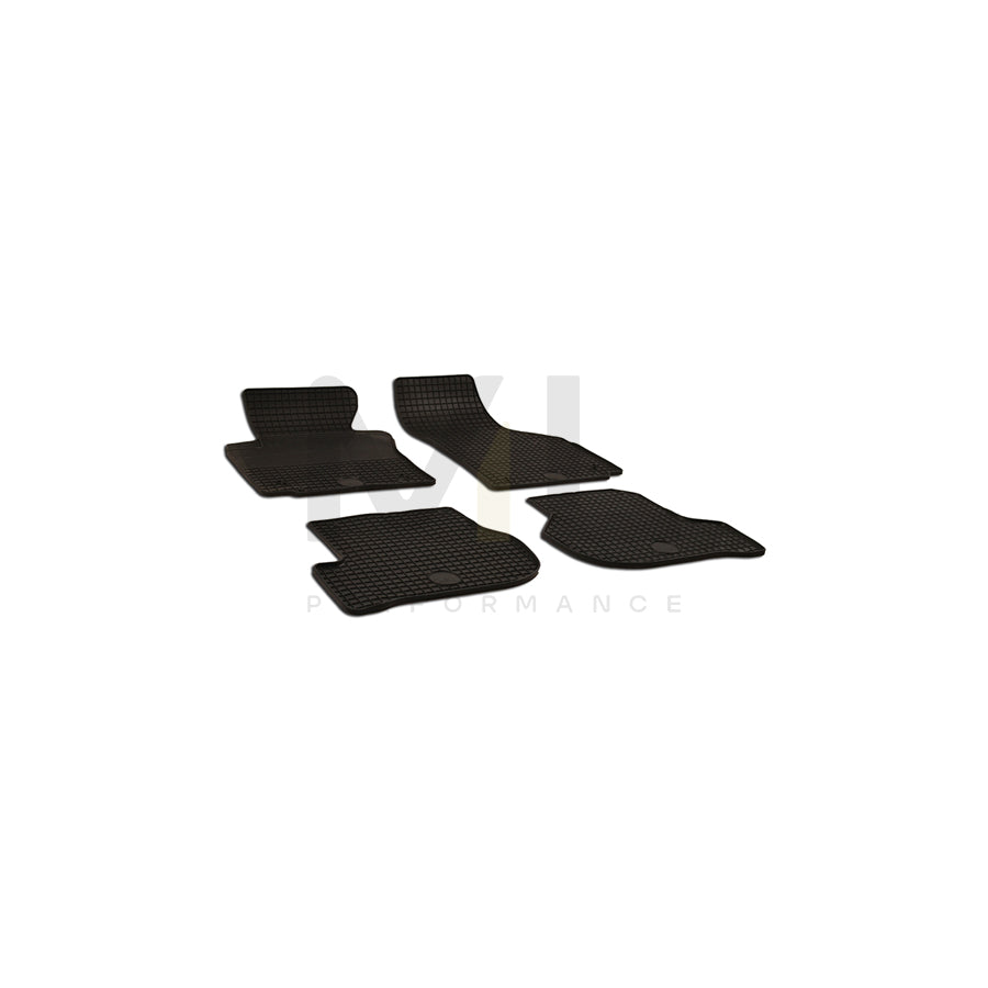 WALSER 50417 Floor mat set Elastomer, Front and Rear, Quantity: 4, Black