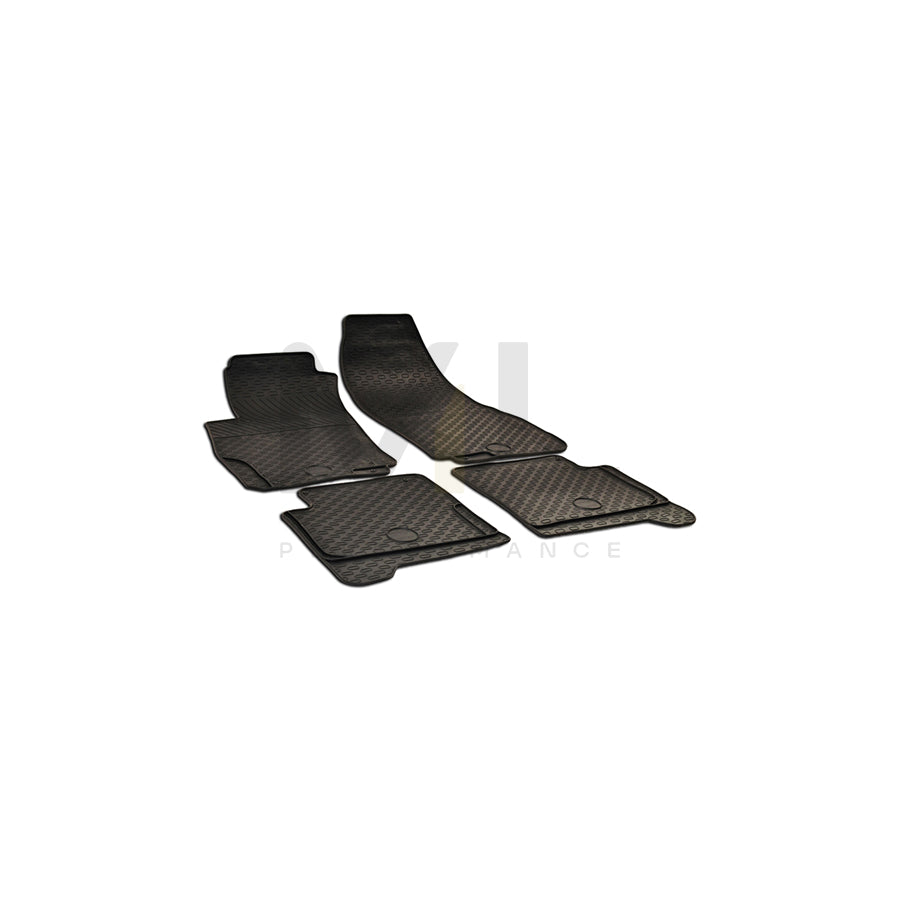 WALSER 50434 Floor mat set Elastomer, Front and Rear, Quantity: 4, Black