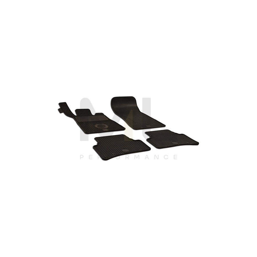 WALSER 50463 Floor mat set suitable for MERCEDES-BENZ C-Class Saloon (W203) Elastomer, Front and Rear, Quantity: 4, Black