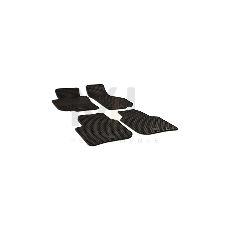 WALSER 50515 Floor mat set for SKODA SUPERB Elastomer, Front and Rear, Quantity: 4, Black