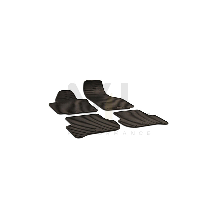 WALSER 50516 Floor mat set for SKODA Yeti (5L) Elastomer, Front and Rear, Quantity: 4, Black