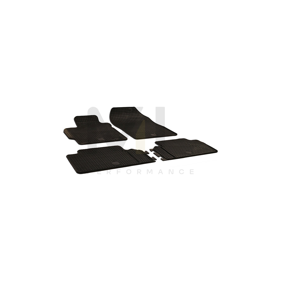 WALSER 50517 Floor mat set Elastomer, Front and Rear, Quantity: 4, Black