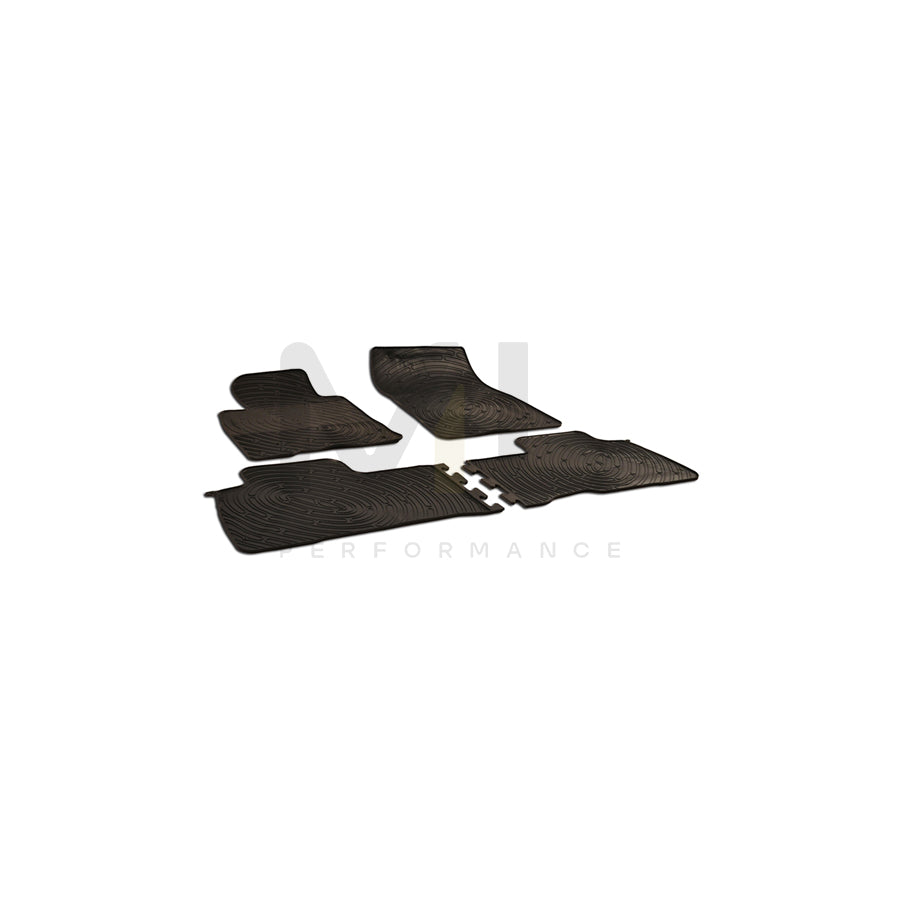 WALSER 50527 Floor mat set Elastomer, Front and Rear, Quantity: 4, Black