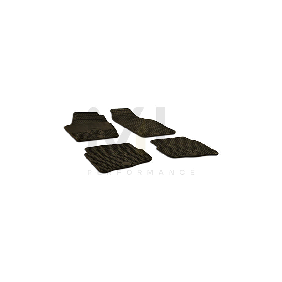 WALSER 50537 Floor mat set for VW Fox Hatchback (5Z1, 5Z3, 5Z4) Elastomer, Front and Rear, Quantity: 4, Black