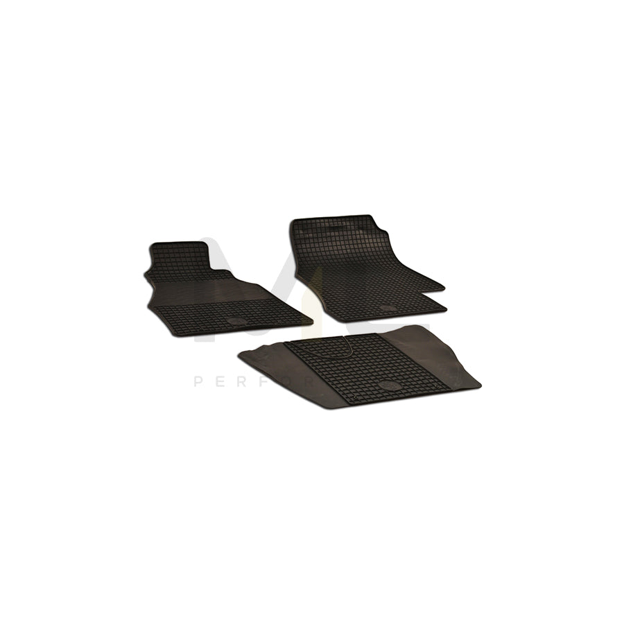WALSER 50542 Floor mat set Elastomer, Front and Rear, Quantity: 3, Black