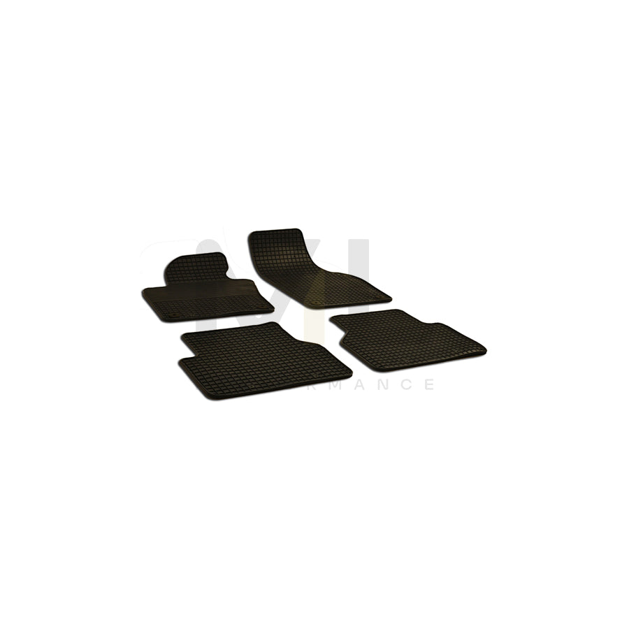 WALSER 50553 Floor mat set for VW TIGUAN Elastomer, Front and Rear, Quantity: 4, Black