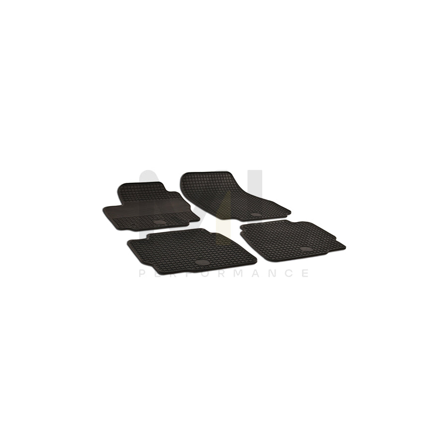 WALSER 50582 Floor mat set Elastomer, Front and Rear, Quantity: 4, Black