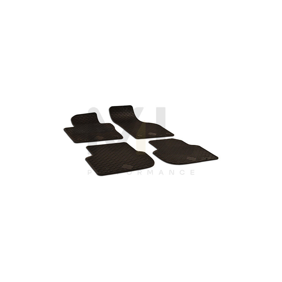 WALSER 50618 Floor mat set Elastomer, Front and Rear, Quantity: 4, Black