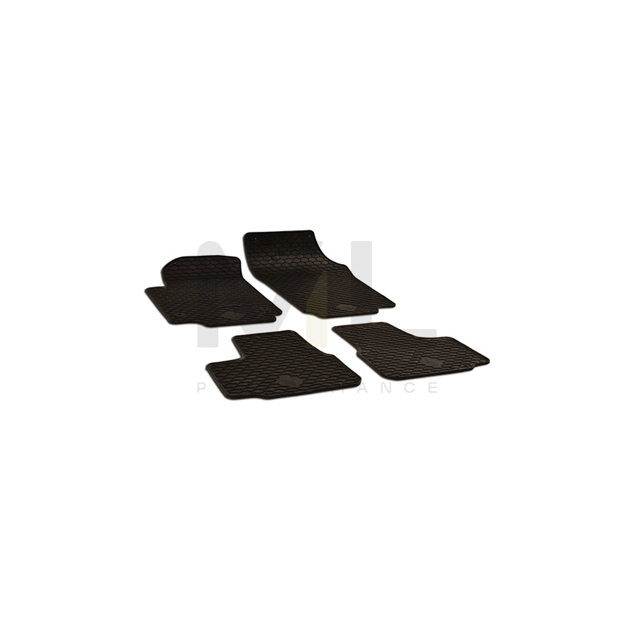 WALSER 50647 Floor mat set Elastomer, Front and Rear, Quantity: 4, Black