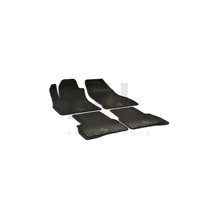 WALSER 50669 Floor mat set for FIAT DOBLO Elastomer, Front and Rear, Quantity: 4, Black