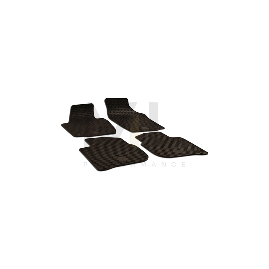 WALSER 50683 Floor mat set Elastomer, Front and Rear, Quantity: 4, Black