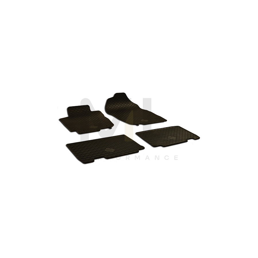 WALSER 50689 Floor mat set for TOYOTA RAV4 IV Off-Road (XA40) Elastomer, Front and Rear, Quantity: 4, Black