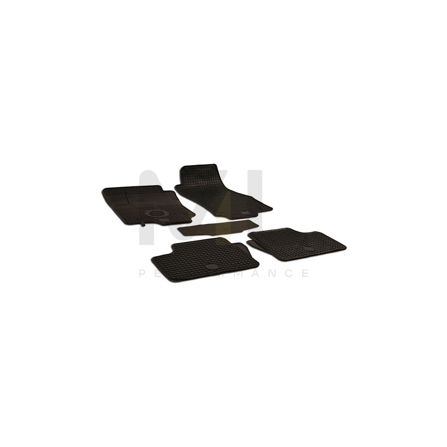 WALSER 50719 Floor mat set for OPEL ASTRA Elastomer, Front and Rear, Quantity: 5, Black