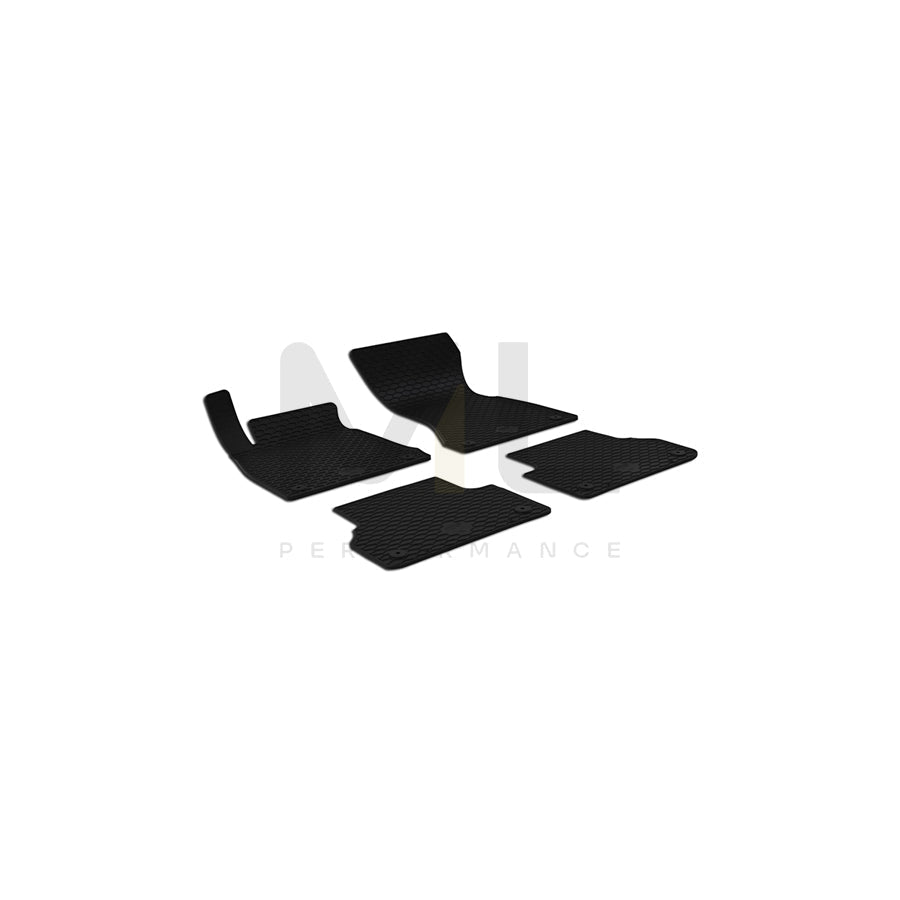WALSER 50742 Floor mat set Elastomer, Front and Rear, Quantity: 4, Black