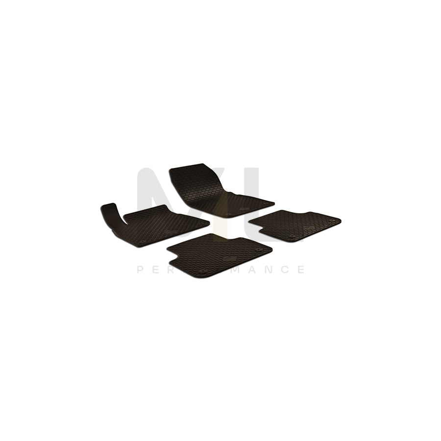WALSER 50743 Floor mat set for AUDI Q7 (4MB) Elastomer, Front and Rear, Quantity: 4, Black