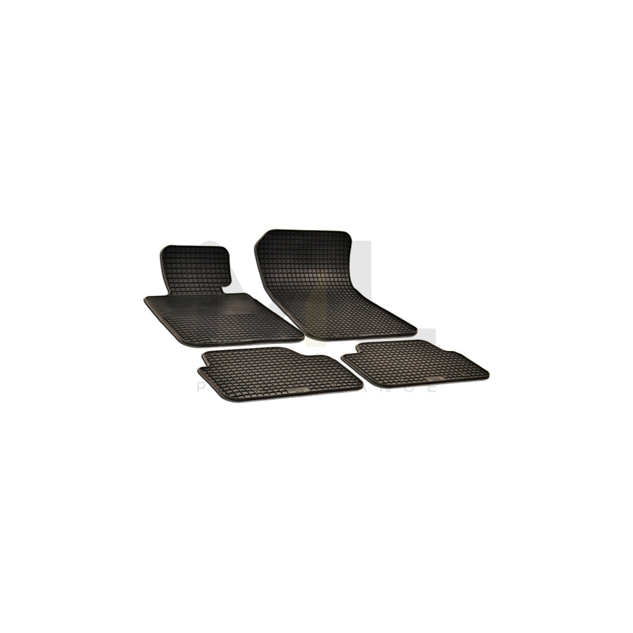 WALSER 50744 Floor mat set Elastomer, Front and Rear, Quantity: 4, Black