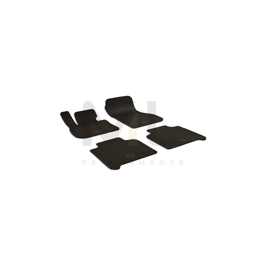 WALSER 50747 Floor mat set for BMW 2 Gran Tourer (F46) Elastomer, Front and Rear, Quantity: 4, Black