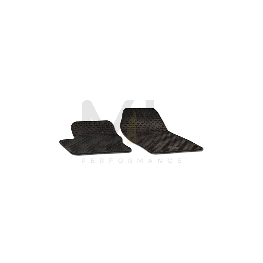 WALSER 50764 Floor mat set Elastomer, Front, Quantity: 2, Black