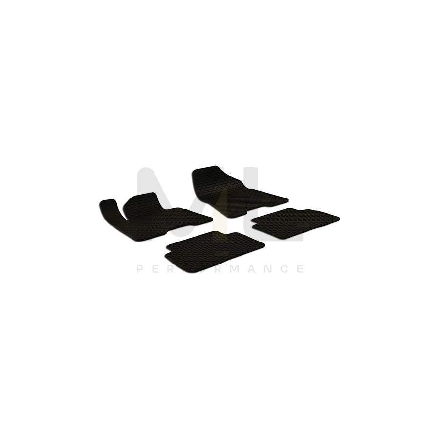 WALSER 50773 Floor mat set Elastomer, Front and Rear, Quantity: 4, Black