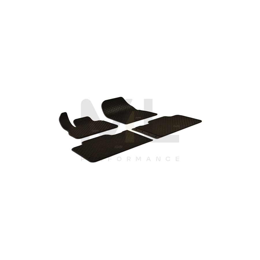 WALSER 50791 Floor mat set for RENAULT Espace V (JR) Elastomer, Front and Rear, Quantity: 4, Black