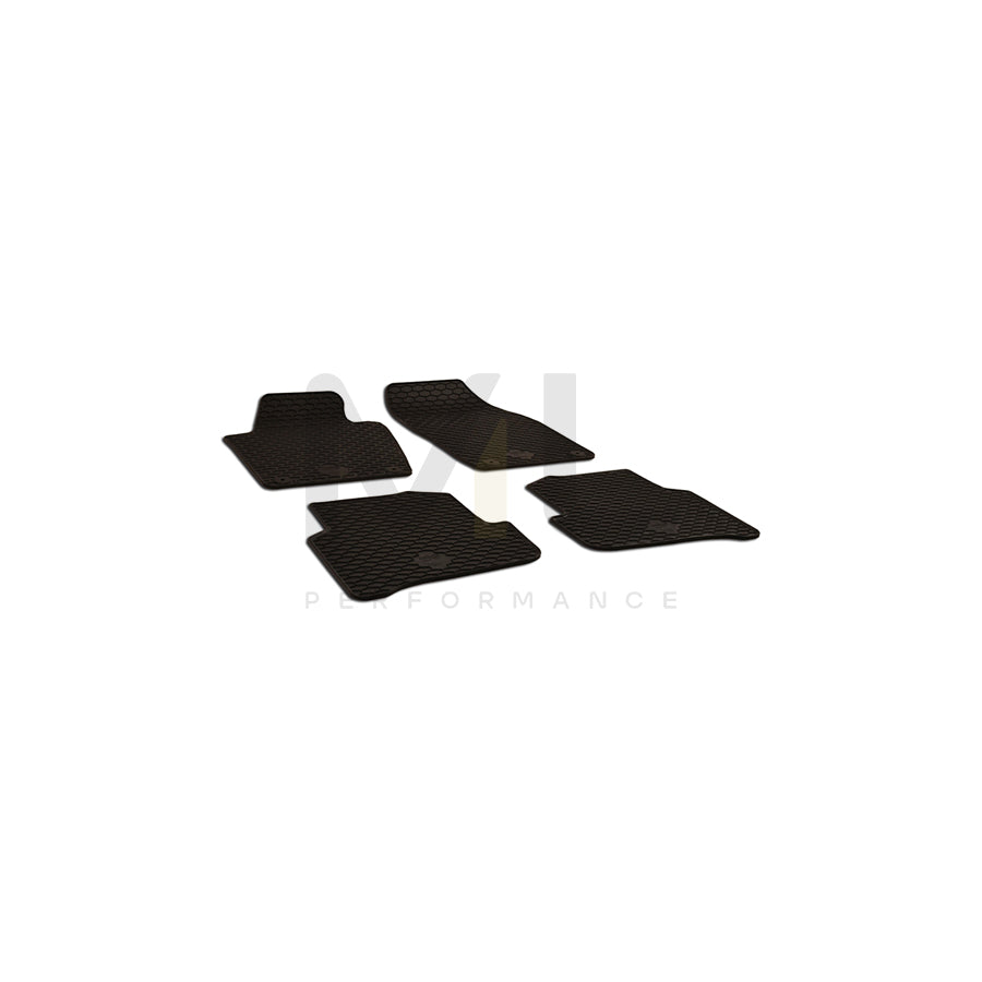 WALSER 50797 Floor mat set for SKODA FABIA Elastomer, Front and Rear, Quantity: 4, Black