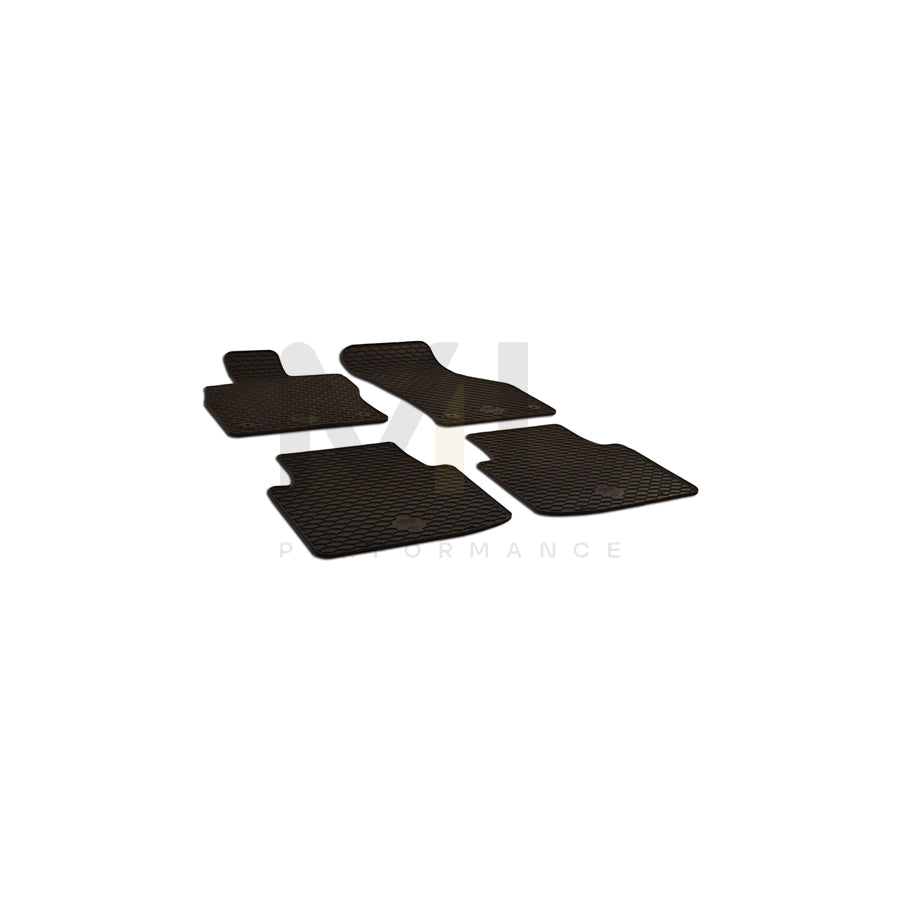 WALSER 50798 Floor mat set for SKODA Superb III Hatchback (3V3) Elastomer, Front and Rear, Quantity: 4, Black