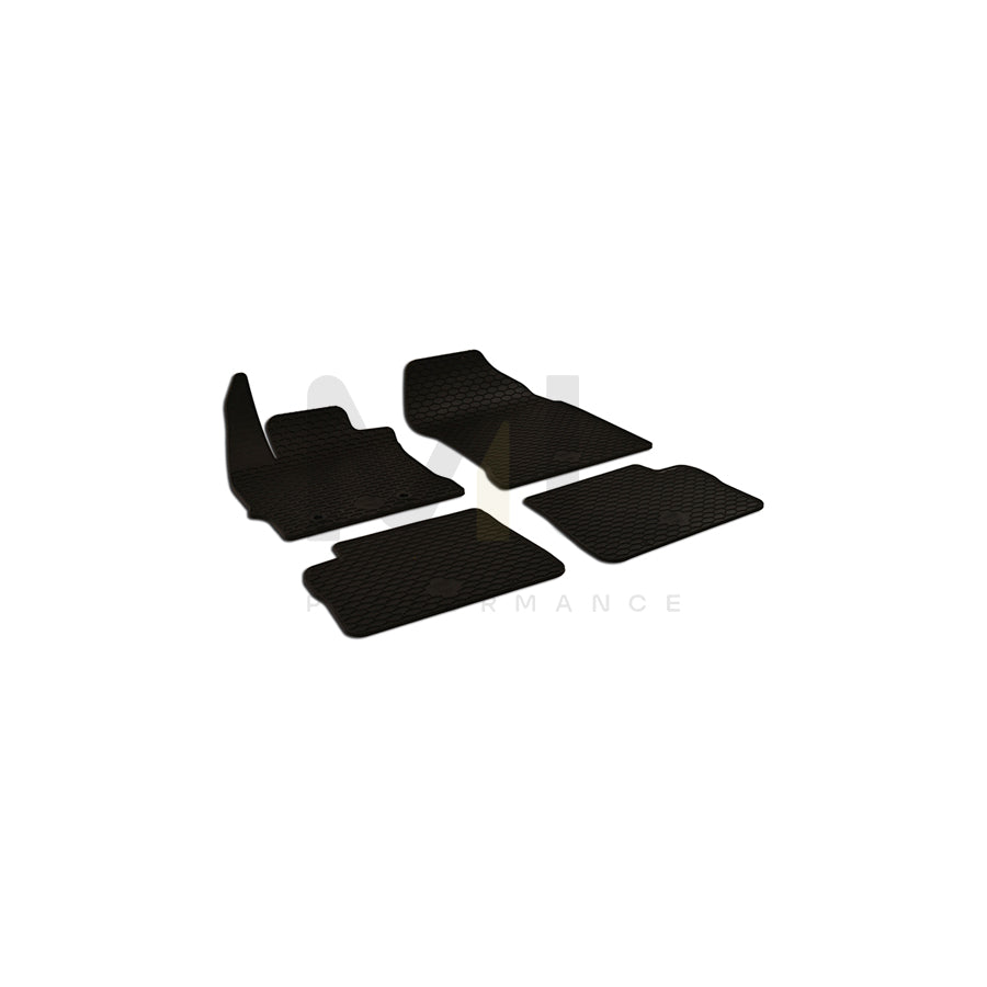WALSER 50799 Floor mat set Elastomer, Front and Rear, Quantity: 4, Black