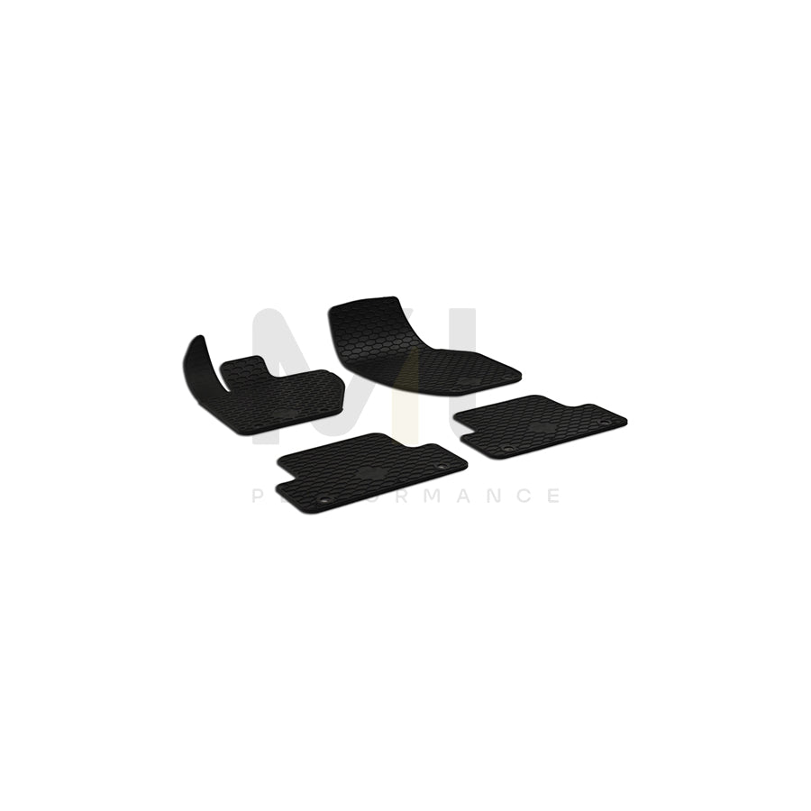 WALSER 50802 Floor mat set for VOLVO V40 Hatchback (525, 526) Elastomer, Front and Rear, Quantity: 4, Black