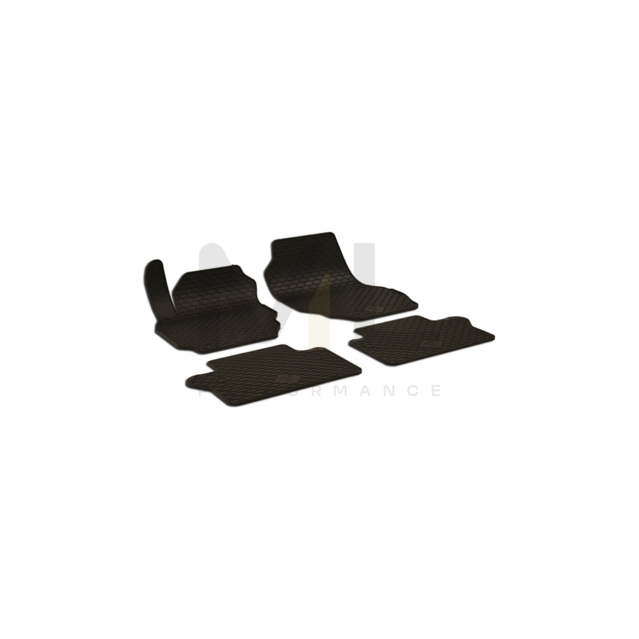 WALSER 50803 Floor mat set Elastomer, Front and Rear, Quantity: 4, Black