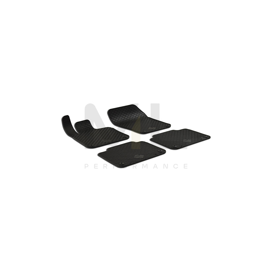 WALSER 50804 Floor mat set Elastomer, Front and Rear, Quantity: 4, Black