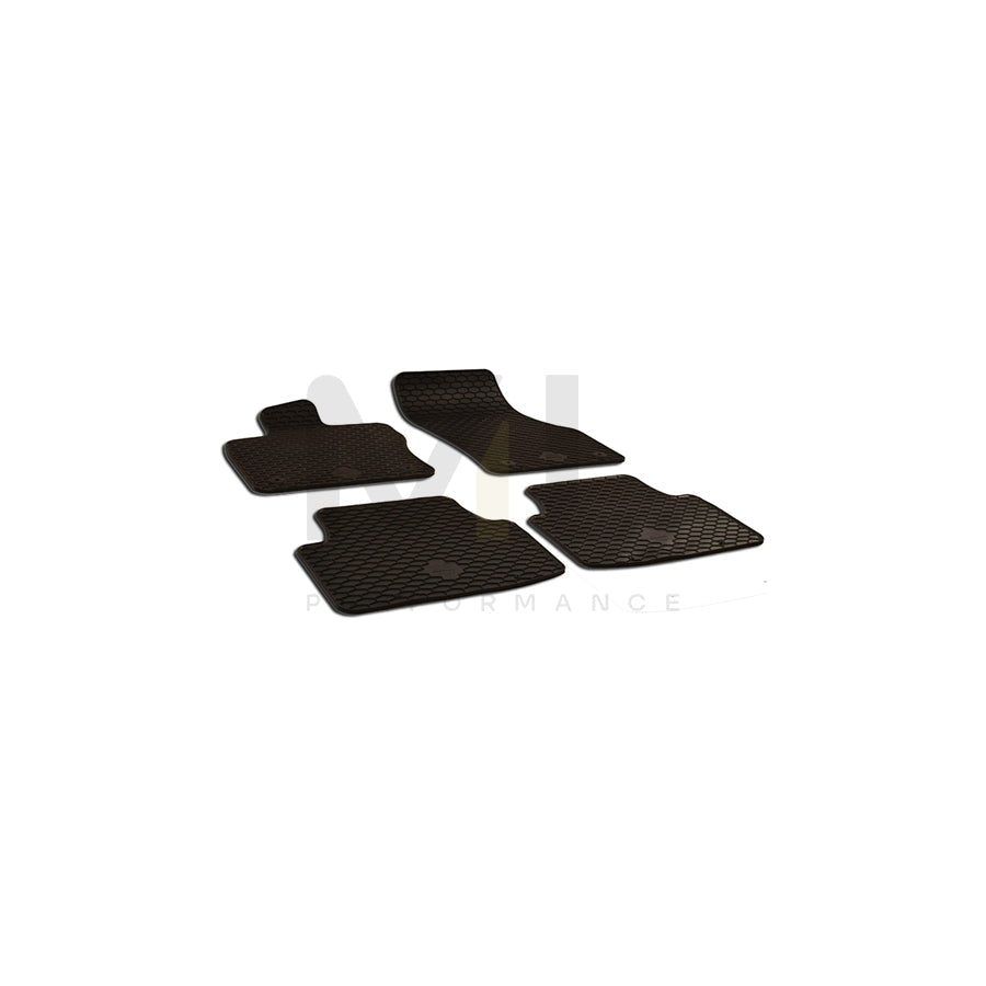 WALSER 50808 Floor mat set for VW Golf Sportsvan (AM1, AN1) Elastomer, Front and Rear, Quantity: 4, Black