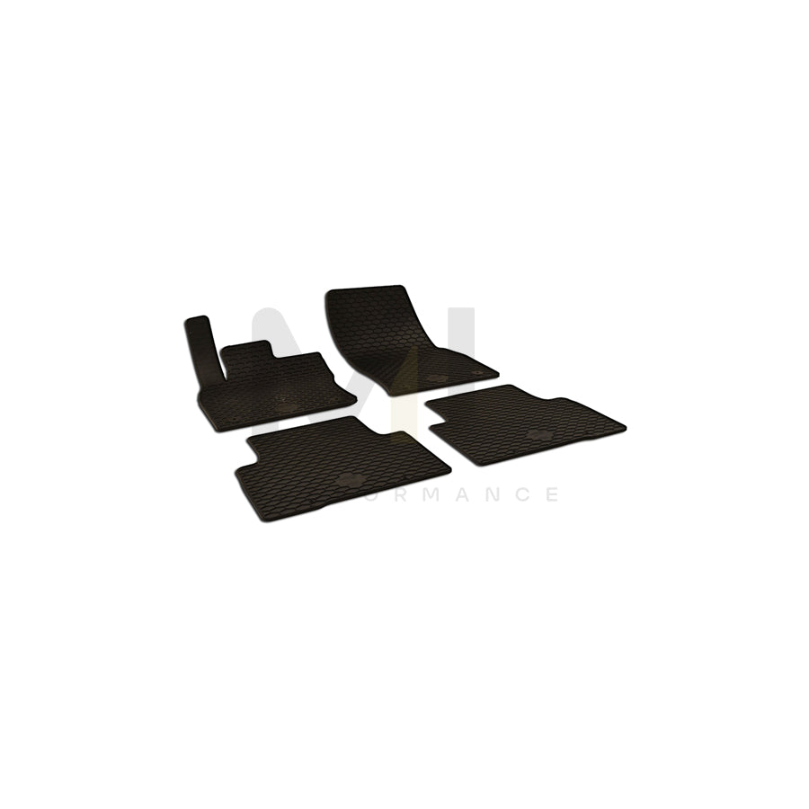 WALSER 50811 Floor mat set Elastomer, Front and Rear, Quantity: 4, Black