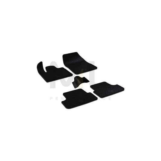 WALSER 50822 Floor mat set Elastomer, Front and Rear, Quantity: 5, Black