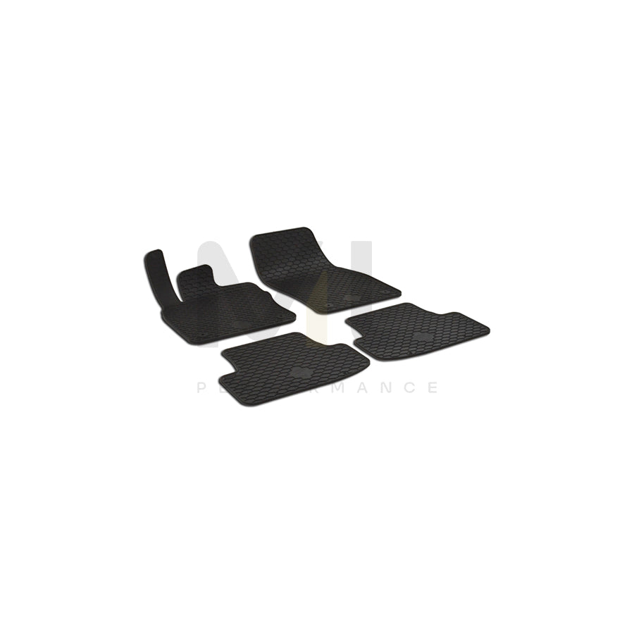 WALSER 50825 Floor mat set Elastomer, Front and Rear, Quantity: 4, Black
