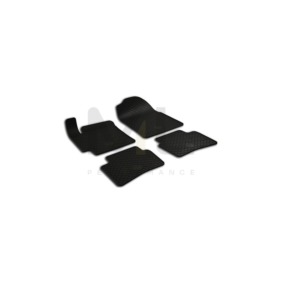 WALSER 50826 Floor mat set Elastomer, Front and Rear, Quantity: 4, Black