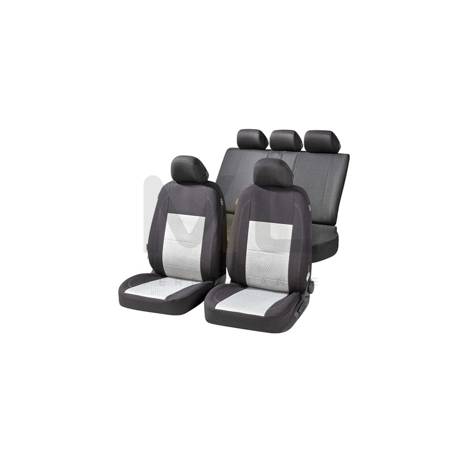 WALSER Avignon, ZIPP IT Premium 11872 Car seat cover Black, Silver, Polyester, Front and Rear