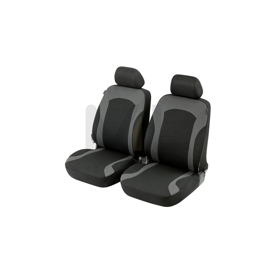 WALSER Corso , ZIPP IT 11852 Car seat cover Black, Silver, Polyester, Front