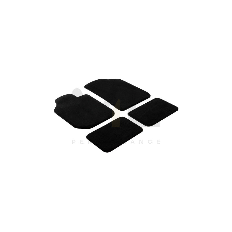 WALSER Elegance 14737 Floor mat set Polyester, Front and Rear, Black