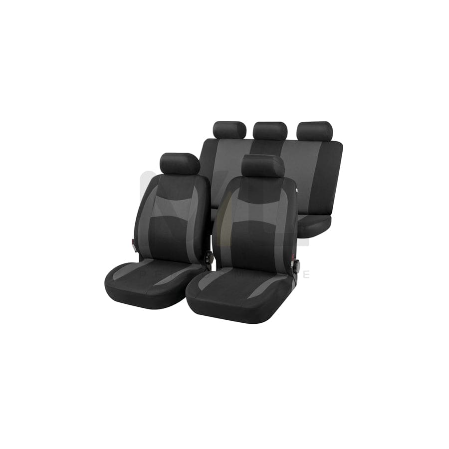 WALSER Fairmont 13418 Car seat cover Black/Grey, Polyester, Front and Rear