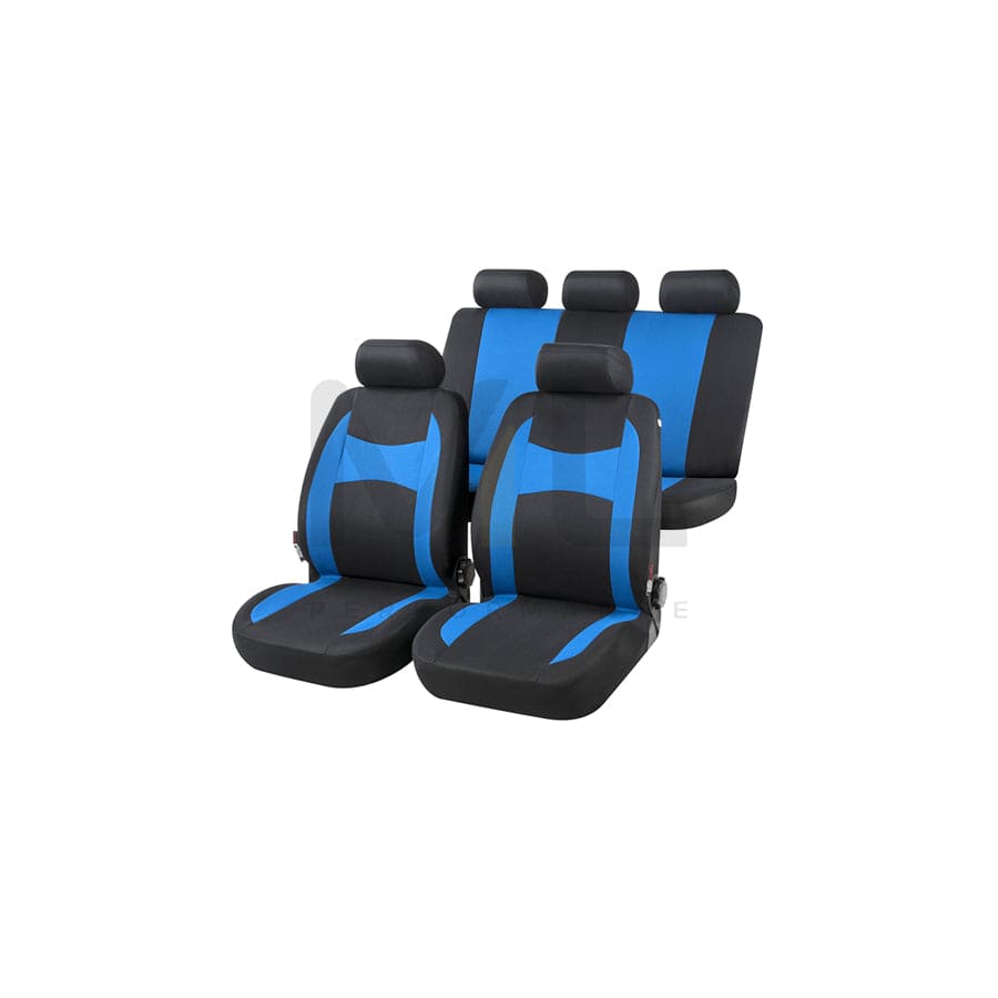 WALSER Fairmont 13419 Car seat cover Blue/black, Polyester, Front and Rear