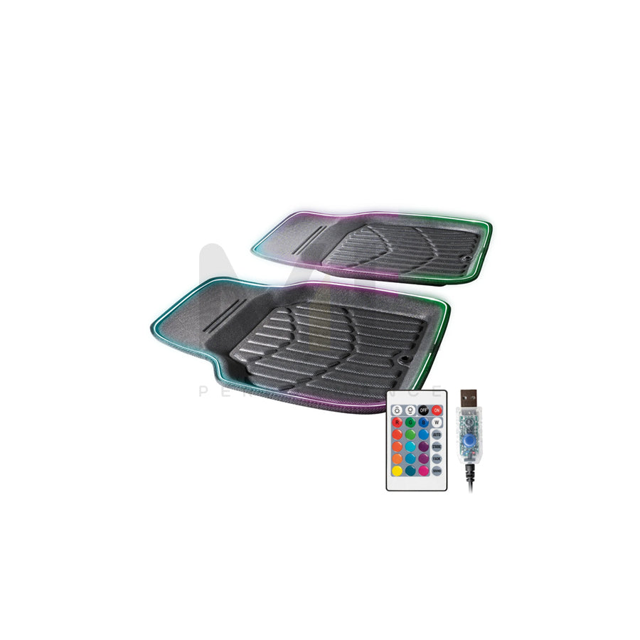 WALSER Glow 14508 Floor mat set Quantity: 2, Black