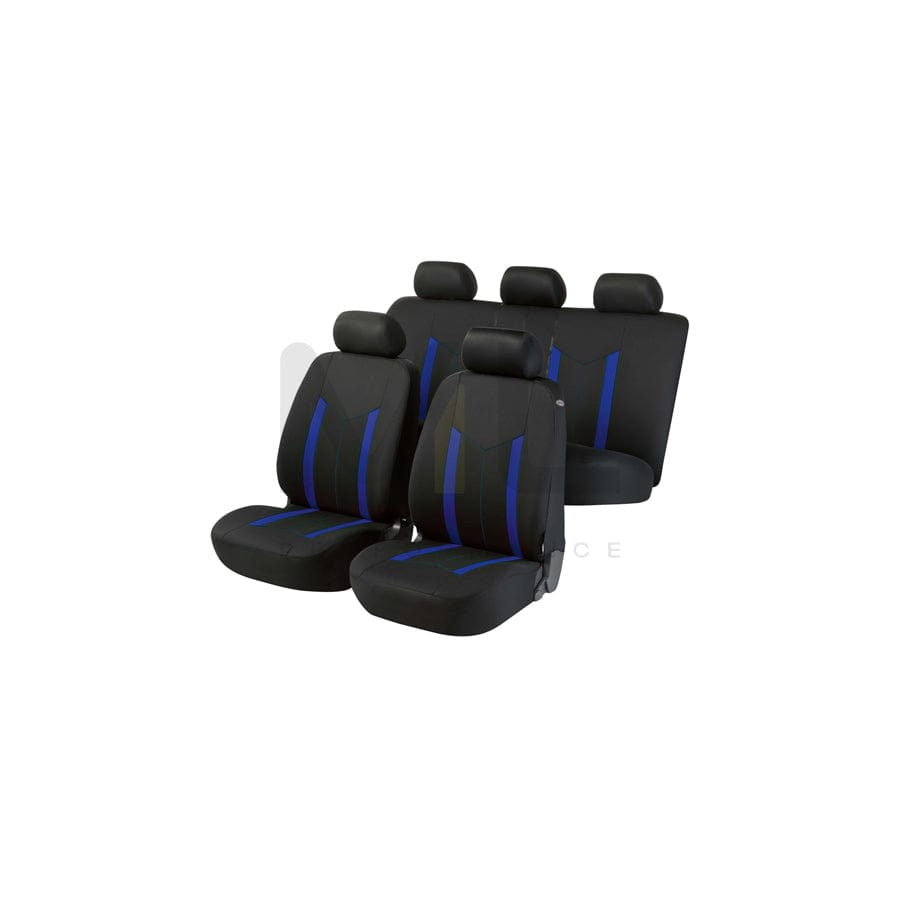 WALSER Kent 11777 Car seat cover Blue/black, Polyester, Front and Rear