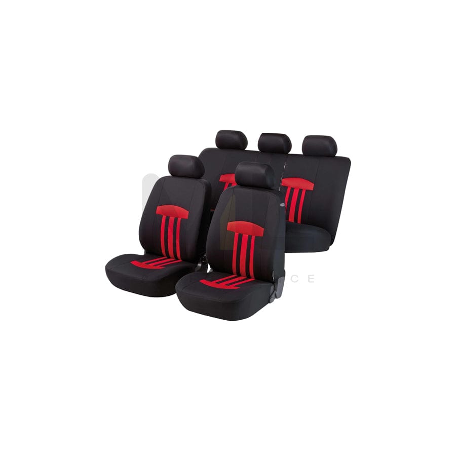 WALSER Kent 11779 Car seat cover Black, Red, Polyester, Front and Rear