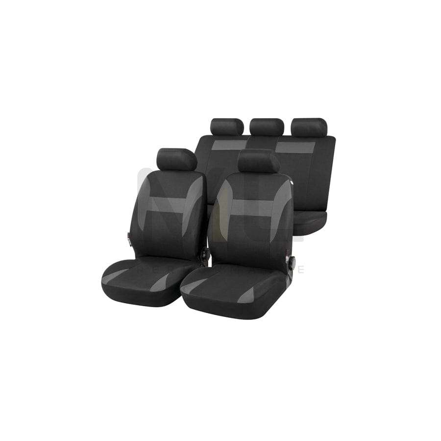 WALSER Nampa 13422 Car seat cover Grey, Polyester, Front and Rear