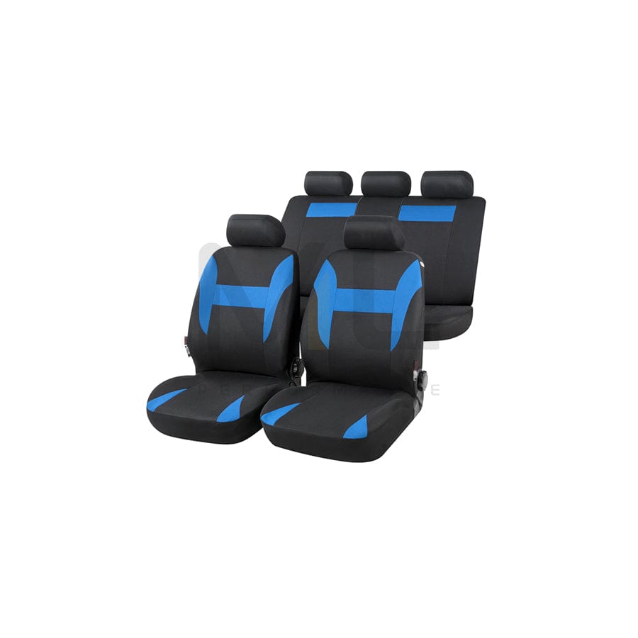 WALSER Nampa 13423 Car seat cover Blue/black, Polyester, Front and Rear