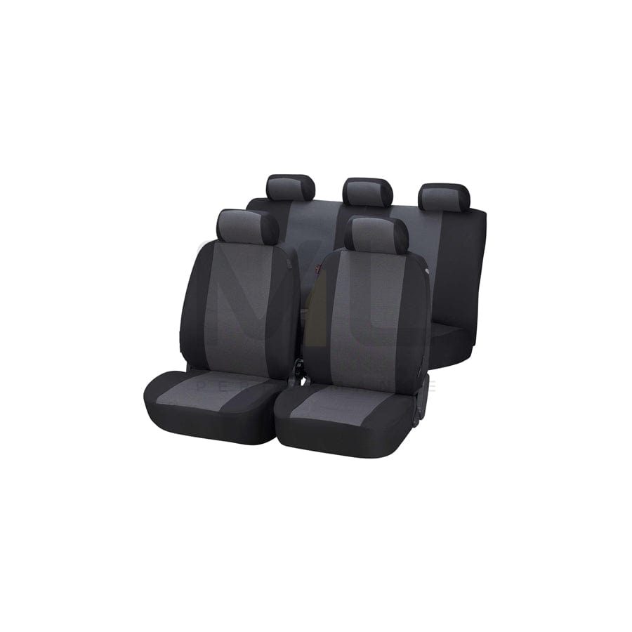 WALSER Pineto 12435 Car seat cover Black/Grey, Polyester, Front and Rear